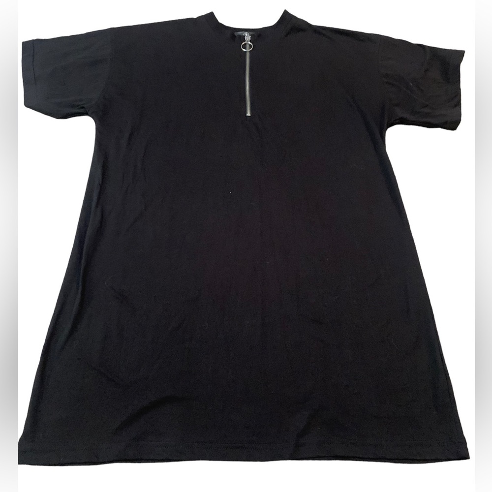 Missguided black zip up mini dress